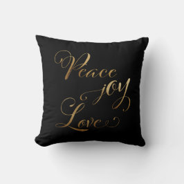 Elegante Gold Black Peace Joy Liebe Kissen