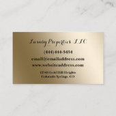 Elegante Gold Black Realtor Business Card Visitenkarte (Rückseite)