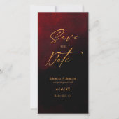 Elegante Gold Black Red Wedding Save the Date Card (Vorderseite)