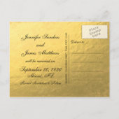Elegante Gold Black Save the Date Ankündigungspostkarte (Rückseite)