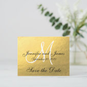 Elegante Gold Black Save the Date Ankündigungspostkarte (Stehend Vorderseite)