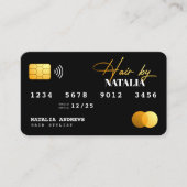 Elegante Gold Black Sparkle Fairstylist Kreditkart Visitenkarte (Vorderseite)