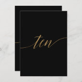 Elegante Gold & Black Table 10 Tischnummern (Vorne/Hinten)