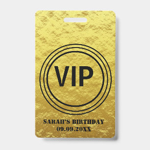 Elegante Gold Black VIP Zugang zum Geburtstag Ausweis