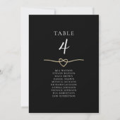 Elegante Gold Black Wedding Table Sitzkarte (Rückseite)