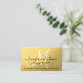 Elegante Gold Black Wedding Website Card Begleitkarte (Stehend Vorderseite)