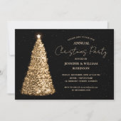 Elegante Gold Black Xmas Sparkle Einladung (Vorderseite)