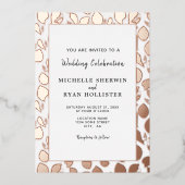 Elegante Gold-Blätter Botanische RahmenWedding Folieneinladung (Vorderseite)