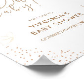 Elegante Gold Blätter Butterfly Baby Dusche Willko Poster (Ecke)