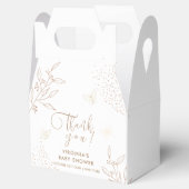 Elegante Gold Blätter Butterfly Baby Shower Geschenkschachtel (Geöffnet)