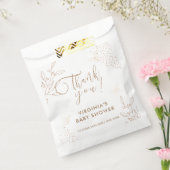 Elegante Gold Blätter Butterfly Baby Shower Geschenktütchen (Versiegelt)
