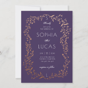 Elegante Gold Blätter Einladung Hochzeit