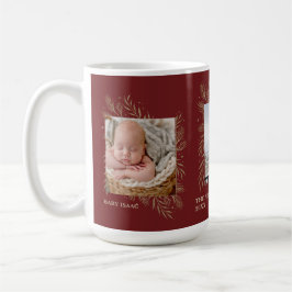 Elegante Gold Blätter Frohe Weihnachtsfamilie Foto Kaffeetasse