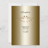 Elegante Gold-Blätter Hochzeit Einladung (Rückseite)