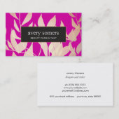 Elegante Gold Blätter Magenta Beauty Consultant Visitenkarte (Vorne/Hinten)