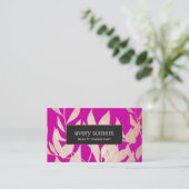 Elegante Gold Blätter Magenta Beauty Consultant Visitenkarte (Stehend Vorderseite)