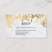 Elegante Gold Blätter Marmor Wedding Rsvp Card Begleitkarte (Vorderseite)