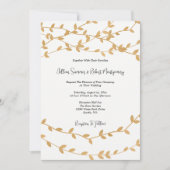 Elegante Gold Blätter Schwarz-Weiß-Hochzeit Einladung (Vorderseite)