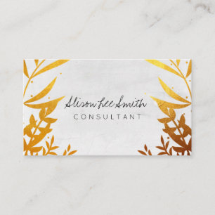 Elegante Gold-Blätter Visitenkarte