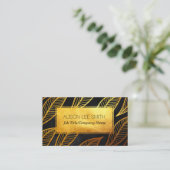 Elegante Gold-Blätter Visitenkarte (Stehend Vorderseite)