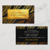 Elegante Gold-Blätter Visitenkarte (Vorne/Hinten)