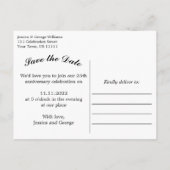 Elegante Gold Blauer Jahrestag Einladung Postkarte (Rückseite)