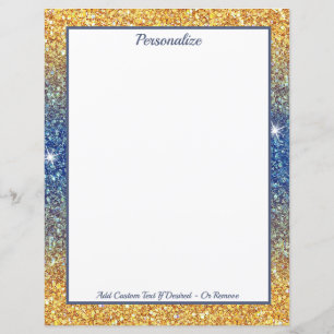 Elegante Gold Blue Glitzer Sparkle Personalisiert