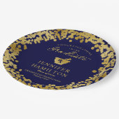 Elegante Gold Blue Pharmacy School Abschluss Pappteller (Schrägansicht)