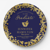 Elegante Gold Blue Pharmacy School Abschluss Pappteller (Vorderseite)