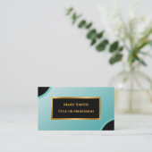 Elegante Gold Blue Sky Beruflich Business Card Visitenkarte (Stehend Vorderseite)