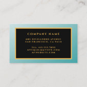 Elegante Gold Blue Sky Beruflich Business Card Visitenkarte (Rückseite)