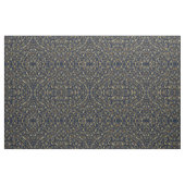 Elegante Gold Blume Blau Botanisch Stoff (Yard (91,4 cm))