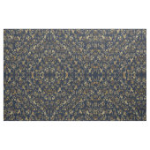 Elegante Gold Blume Blau Botanisch Stoff (Fat Quarter (45,7 x 55,9 cm))