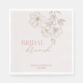 Elegante Gold Blume Bridal Brunch Paper Napkin Serviette (Vorderseite)