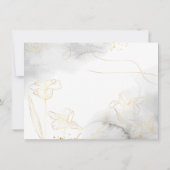 Elegante Gold Blume Foto Beerdigung Dankeskarte (Rückseite)