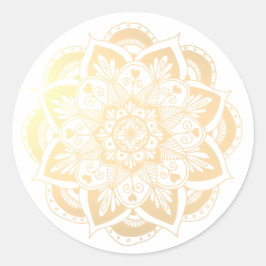 Elegante Gold Blume Mandala Sticker