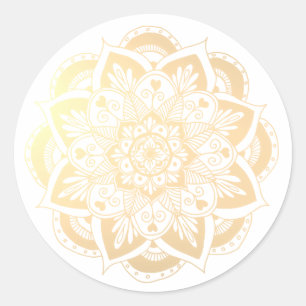 Elegante Gold Blume Mandala Sticker