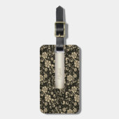 Elegante Gold-Blume - Personalisiert Gepäckanhänger (Vorderseite vertikal)