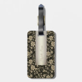 Elegante Gold-Blume - Personalisiert Gepäckanhänger (Rückseite vertikal)