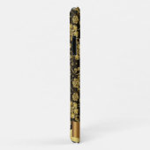 Elegante Gold-Blume, schwarz-Personalisiert Case-Mate iPhone Hülle (Hinten/Rechts)