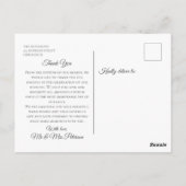 Elegante Gold Blume Wein Vielen Dank Postkarte (Rückseite)