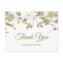 Elegante Gold Blume Wein Vielen Dank