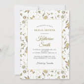 Elegante Gold Blume Weinkultur und Erde Brautparty Einladung (Vorderseite)