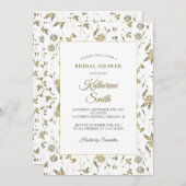 Elegante Gold Blume Weinkultur und Erde Brautparty Einladung (Vorne/Hinten)