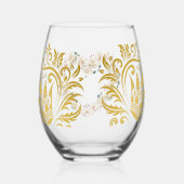 Elegante Gold Blumengläser Weinglas Ohne Stiel (Links)