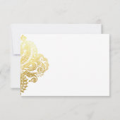 Elegante Gold Blumenkarte Dankeschön Karte (Rückseite)