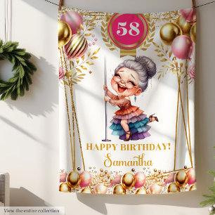 Elegante Gold Blush Funny Grandma Geschenk Schuppe Fleecedecke
