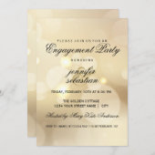 Elegante Gold Bokeh Light Chic Engagement Party Einladung (Vorne/Hinten)