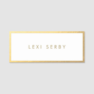 Elegante Gold Border Name Tag Namensschild