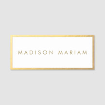 Elegante Gold Border Name Tag